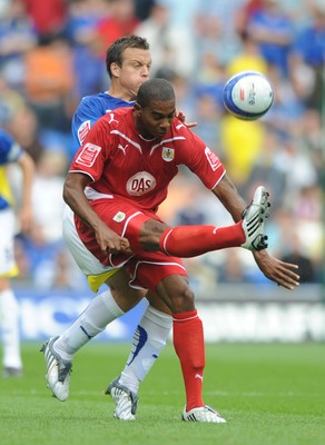 23.08.09 - Cardiff City v Bristol City - Coca-Cola Championship - Marvin Elliott of Bristol City is challenged by Gavin Rae of Cardiff City. 