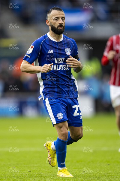 271023 - Cardiff City v Bristol City - Sky Bet Championship - Manolis Siopis of Cardiff City in action