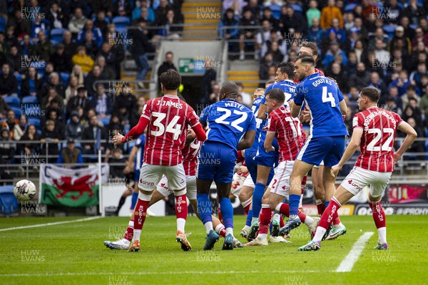 281023 - Cardiff City v Bristol City - Sky Bet Championship - Perry Ng of Cardiff City scores his sides first goal