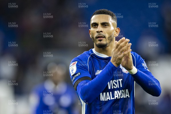 281023 - Cardiff City v Bristol City - Sky Bet Championship - Karlan Grant of Cardiff City applauds the fans at full time