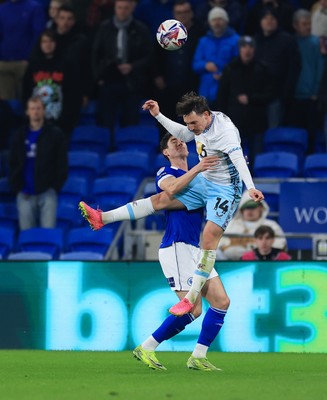 040325 Cardiff City v Burnley, EFL Sky Bet Championship - Connor Roberts of Burnley and Callum O'Dowda of Cardiff City compete for the ball