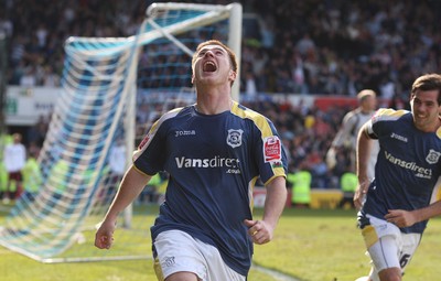 13.04.09.. Cardiff City v Burnley, Coca Cola Championship -  Cardiff's Ross McCormack celebrates after he scores City's second goal 