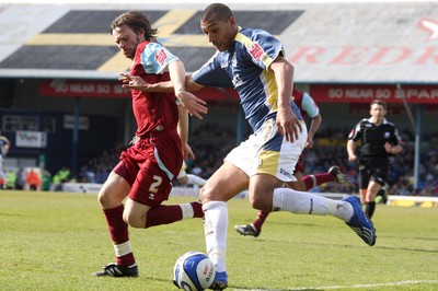 13.04.09.. Cardiff City v Burnley, Coca Cola Championship -  Cardiff's Jay Bothroyd takes on Burnley's Graham Alexander 