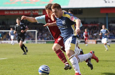 13.04.09.. Cardiff City v Burnley, Coca Cola Championship -  Cardiff's Ross McCormack is challenged by Burnley's Joey Gudjonsson  