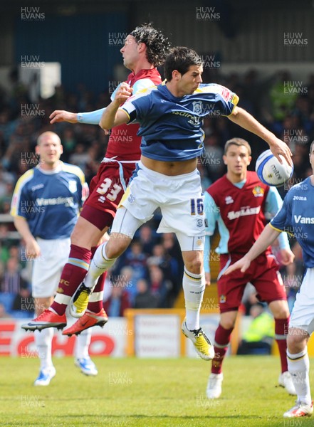 13.04.09 - Championship Football -  Cardiff City v Burnley -  Cardiff's Joe Ledley and Burnley's Chris Eagles compete 