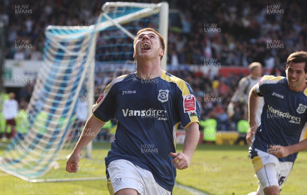 13.04.09.. Cardiff City v Burnley, Coca Cola Championship -  Cardiff's Ross McCormack celebrates after he scores City's second goal 