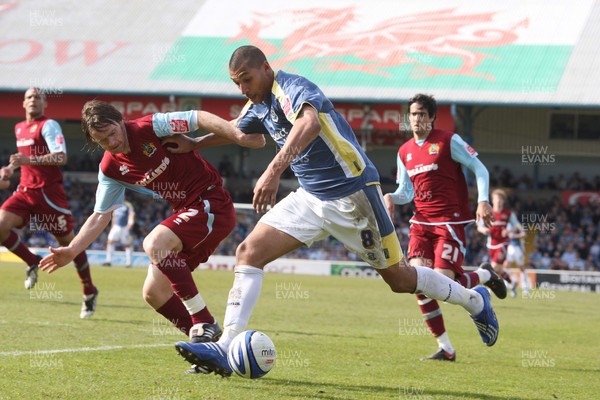 13.04.09.. Cardiff City v Burnley, Coca Cola Championship -  Cardiff's Jay Bothroyd takes on Burnley's Graham Alexander 