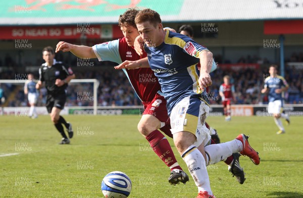 13.04.09.. Cardiff City v Burnley, Coca Cola Championship -  Cardiff's Ross McCormack is challenged by Burnley's Joey Gudjonsson  