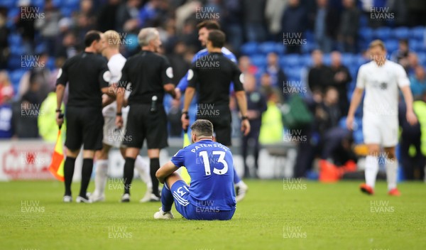 300918 - Cardiff City v Burnley, Premier League - Callum Paterson of Cardiff City reflects on the match at the end of the game