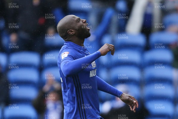 300318 - Cardiff City v Burton Albion, Sky Bet Championship - Sol Bamba of Cardiff City reacts after realising that his goal has been ruled offside