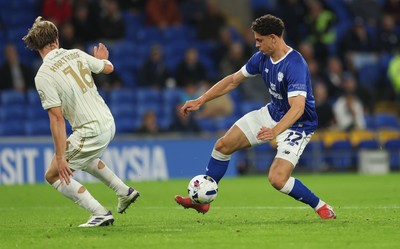 300925 - Cardiff City v Burton Albion, EFL Sky Bet League 1 - Yousef Salech of Cardiff City looks to shoot at goal
