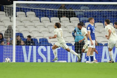 300925 - Cardiff City v Burton Albion, EFL Sky Bet League 1 - Charlie Webster of Burton Albion celebrates after scoring goal
