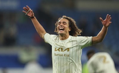 300925 - Cardiff City v Burton Albion, EFL Sky Bet League 1 - Goalscorer Charlie Webster of Burton Albion celebrates at the end of the match