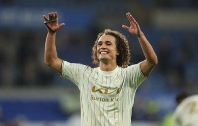 300925 - Cardiff City v Burton Albion, EFL Sky Bet League 1 - Goalscorer Charlie Webster of Burton Albion celebrates at the end of the match