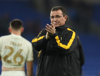 300925 - Cardiff City v Burton Albion, EFL Sky Bet League 1 - Burton Albion manager Gary Bowyer celebrates at the end of the match