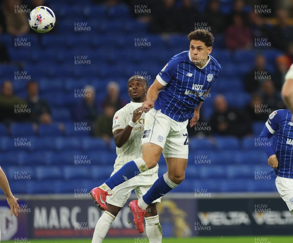 300925 - Cardiff City v Burton Albion, EFL Sky Bet League 1 - Yousef Salech of Cardiff City heads at goal
