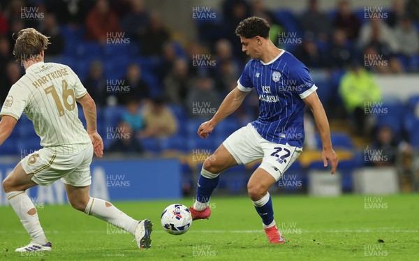 300925 - Cardiff City v Burton Albion, EFL Sky Bet League 1 - Yousef Salech of Cardiff City looks to shoot at goal