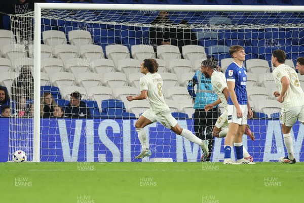 300925 - Cardiff City v Burton Albion, EFL Sky Bet League 1 - Charlie Webster of Burton Albion celebrates after scoring goal