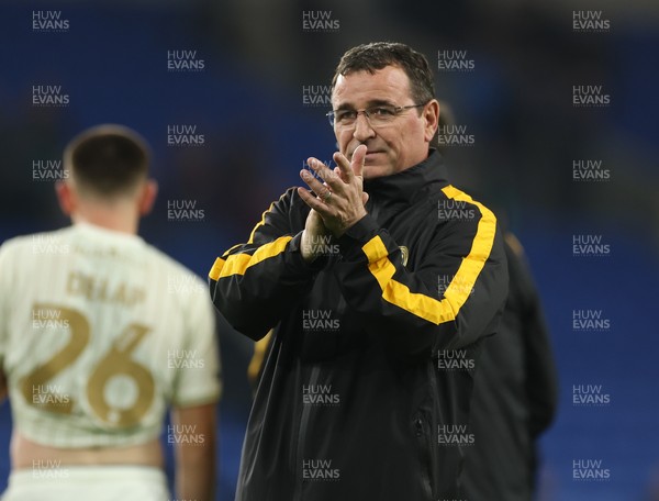 300925 - Cardiff City v Burton Albion, EFL Sky Bet League 1 - Burton Albion manager Gary Bowyer celebrates at the end of the match