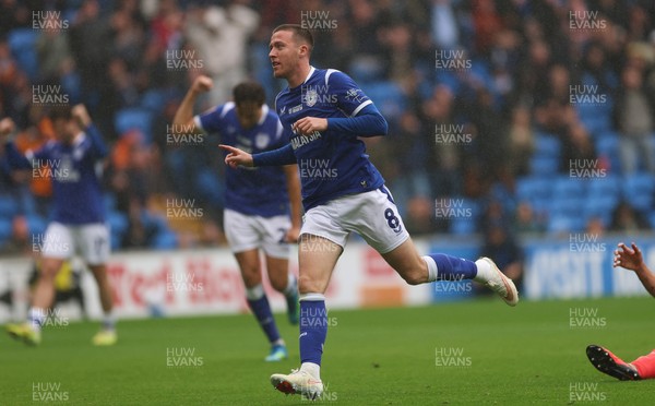 190926 Cardiff City v Charlton Athletic, EFL Sky Bet Championship - Jack Moylan of Cardiff City celebrates after scoring goal