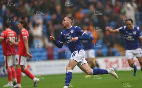 190926 Cardiff City v Charlton Athletic, EFL Sky Bet Championship - Jack Moylan of Cardiff City celebrates after scoring goal