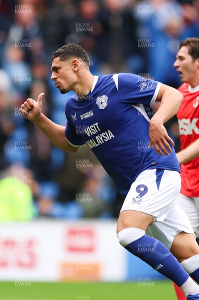 190926 Cardiff City v Charlton Athletic, EFL Sky Bet Championship - Yousef Salech of Cardiff City celebrates after scoring the second goal