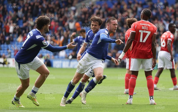 190926 Cardiff City v Charlton Athletic, EFL Sky Bet Championship - Jack Moylan of Cardiff City celebrates after scoring the third goal