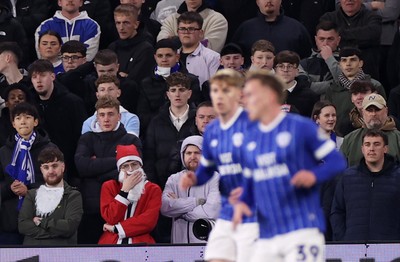 161225 - Cardiff City v Chelsea - EFL Cup Quarter Final - A santa watches the game
