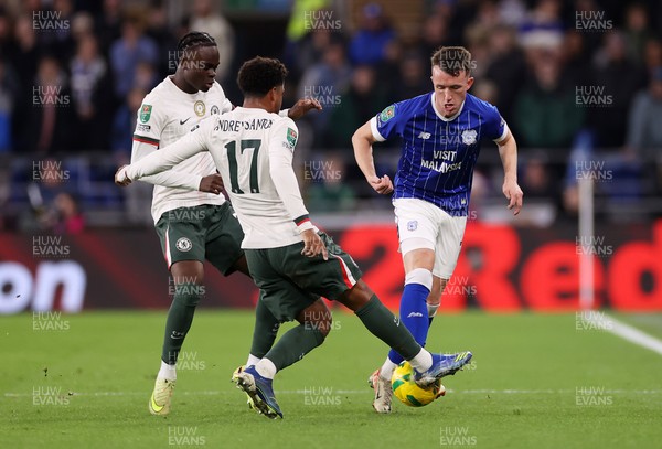 161225 - Cardiff City v Chelsea - EFL Cup Quarter Final - David Turnbull of Cardiff is tackled by Andrey Santos of Chelsea 