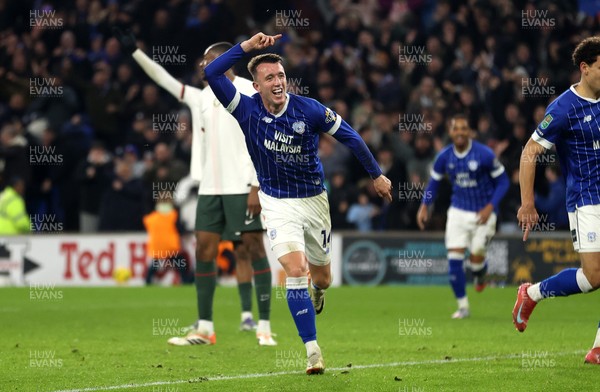 161225 - Cardiff City v Chelsea - EFL Cup Quarter Final - David Turnbull of Cardiff celebrates scoring a goal
