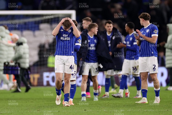 161225 - Cardiff City v Chelsea - EFL Cup Quarter Final - Dejected Dylan Lawlor of Cardiff at full time