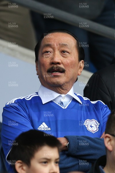 310319 - Cardiff City v Chelsea, Premier League - Cardiff City owner Vincent Tan looks on before the start of the match