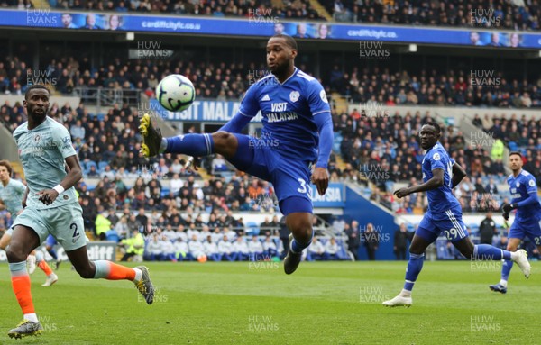 310319 - Cardiff City v Chelsea, Premier League - Junior Hoilett of Cardiff City controls the ball as he presses forward