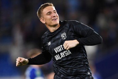 260825 - Cardiff City v Cheltenham Town - Carabao Cup Round Two - Matthew Turner of Cardiff City celebrates the win at full time