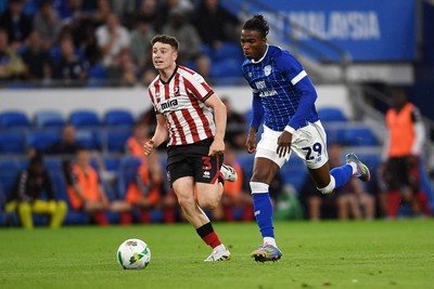 260825 - Cardiff City v Cheltenham Town - Carabao Cup Round Two - Tanatswa Nyakuhwa of Cardiff City