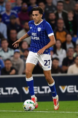 260825 - Cardiff City v Cheltenham Town - Carabao Cup Round Two - Joel Colwill of Cardiff City