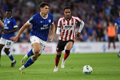 260825 - Cardiff City v Cheltenham Town - Carabao Cup Round Two - Yousef Salech of Cardiff City