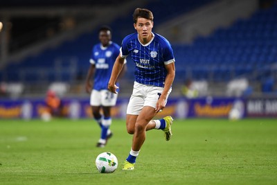 260825 - Cardiff City v Cheltenham Town - Carabao Cup Round Two - Rubin Colwill of Cardiff City