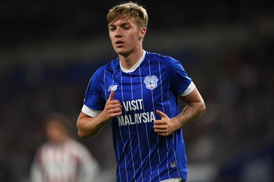 260825 - Cardiff City v Cheltenham Town - Carabao Cup Round Two - Joel Bagan of Cardiff City