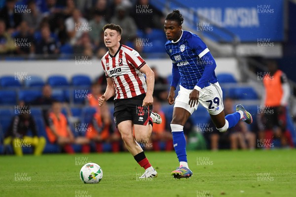 260825 - Cardiff City v Cheltenham Town - Carabao Cup Round Two - Tanatswa Nyakuhwa of Cardiff City