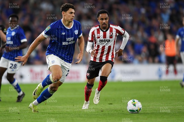 260825 - Cardiff City v Cheltenham Town - Carabao Cup Round Two - Yousef Salech of Cardiff City