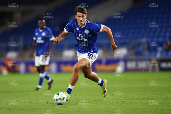 260825 - Cardiff City v Cheltenham Town - Carabao Cup Round Two - Rubin Colwill of Cardiff City