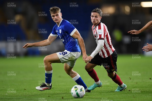 260825 - Cardiff City v Cheltenham Town - Carabao Cup Round Two - Dylan Lawlor of Cardiff City