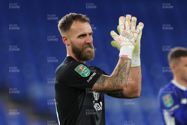 090823 - Cardiff City v Colchester United, EFL Carabao Cup - Cardiff City goalkeeper Jak Alnwick after Cardiff win the match on penalties
