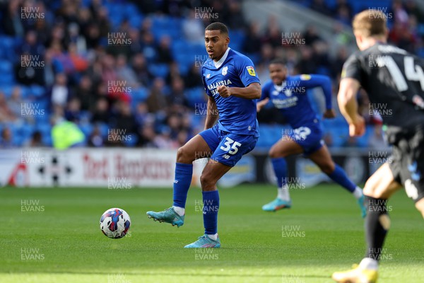 151022 - Cardiff City v Coventry City - Sky Bet Championship -  Andy Rinomhota of Cardiff city in action