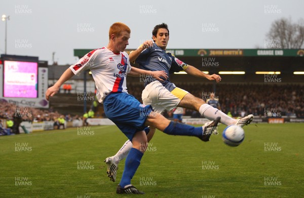 15.11.08 ... Cardiff City v Crystal Palace, Coca Cola Championship -  Cardiff's Peter Whittingham closes down Palace's Ben Watson 