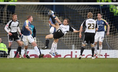 08.04.09.. Cardiff City v Derby County, Coca Cola Championship. -   Derby's John Eustace tries to get a shot at goal 
