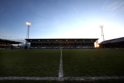 08.04.09.. Cardiff City v Derby County, Coca Cola Championship. -   Ninian Park prepares to host its final planned floodlit match. 