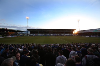 08.04.09.. Cardiff City v Derby County, Coca Cola Championship. -   Ninian Park prepares to host its final planned floodlit match. 