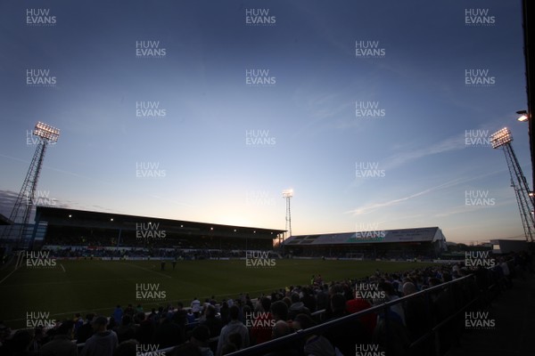 08.04.09.. Cardiff City v Derby County, Coca Cola Championship. -   Ninian Park prepares to host its final planned floodlit match. 